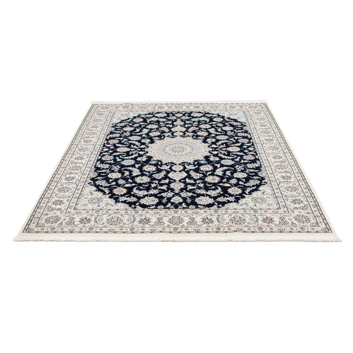 Tapis persan - Nain - Premium - 199 x 149 cm - bleu foncé