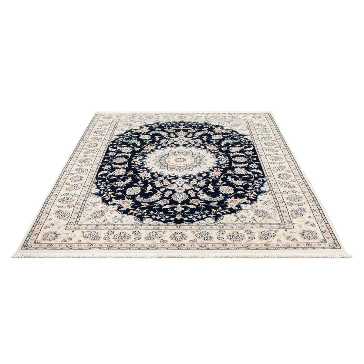 Tapis persan - Nain - Premium - 196 x 148 cm - bleu foncé