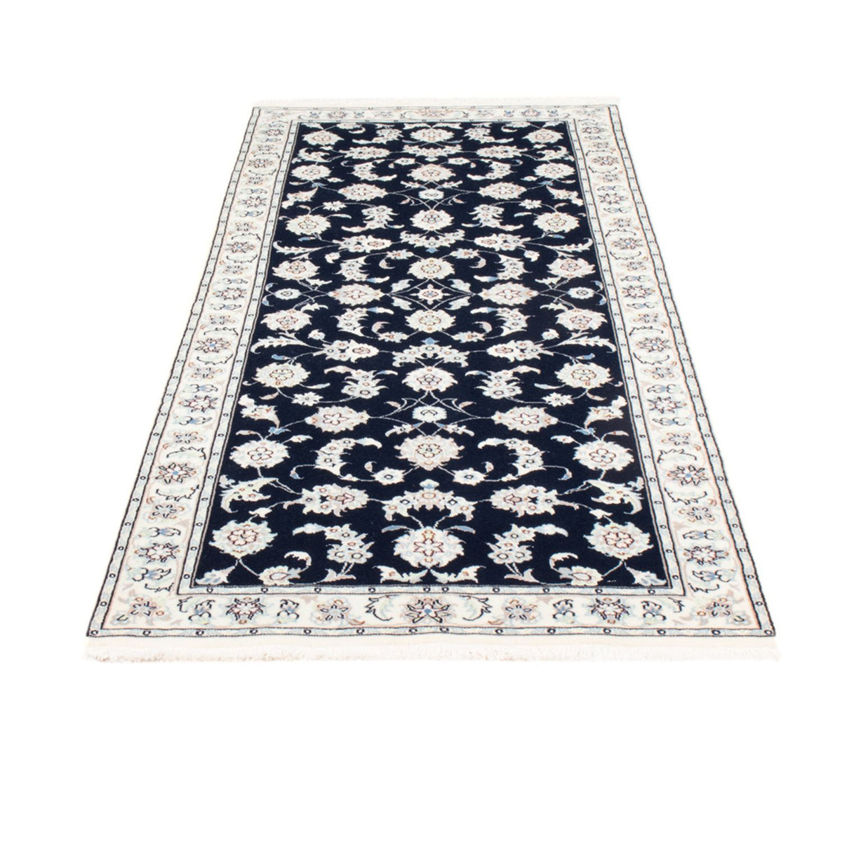 Tapis de couloir Tapis persan - Nain - Royal - 195 x 81 cm - bleu foncé