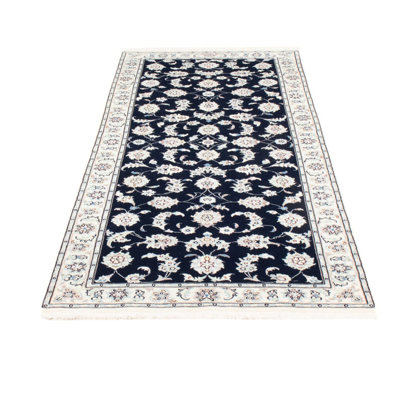 Tapis de couloir Tapis persan - Nain - Royal - 195 x 81 cm - bleu foncé