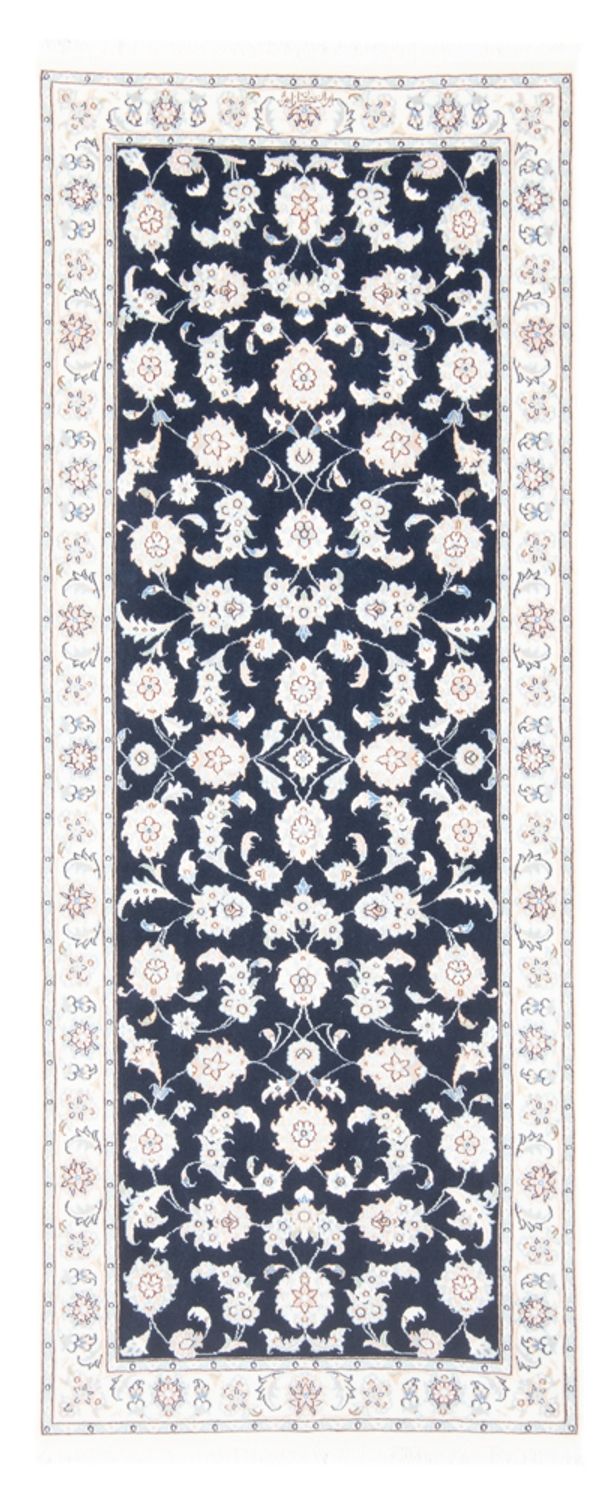 Tapis de couloir Tapis persan - Nain - Royal - 194 x 80 cm - bleu foncé