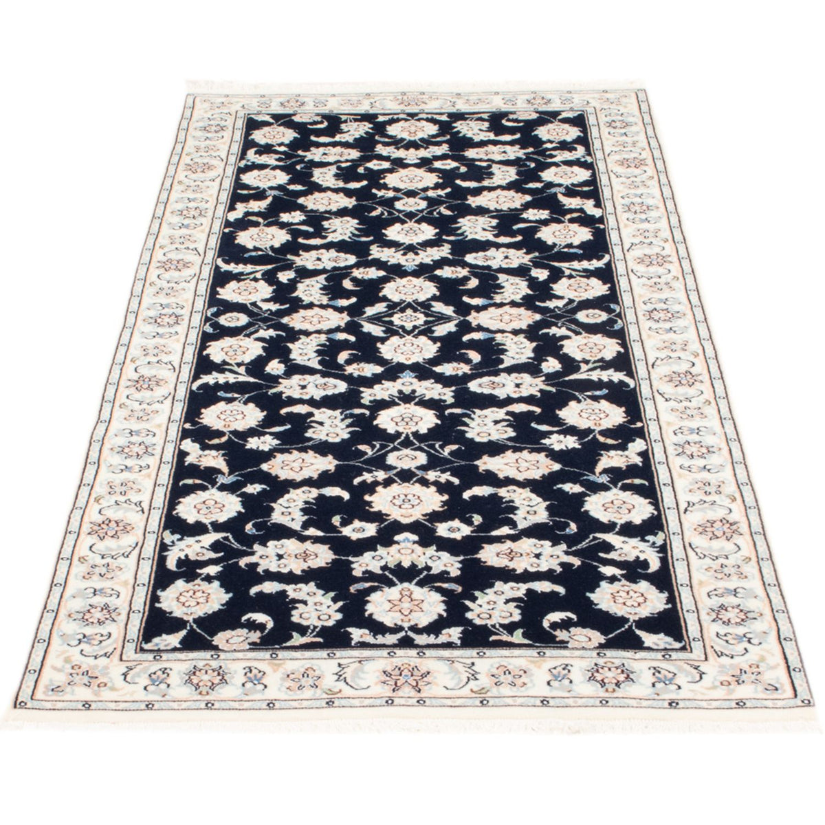 Tapis de couloir Tapis persan - Nain - Royal - 194 x 80 cm - bleu foncé