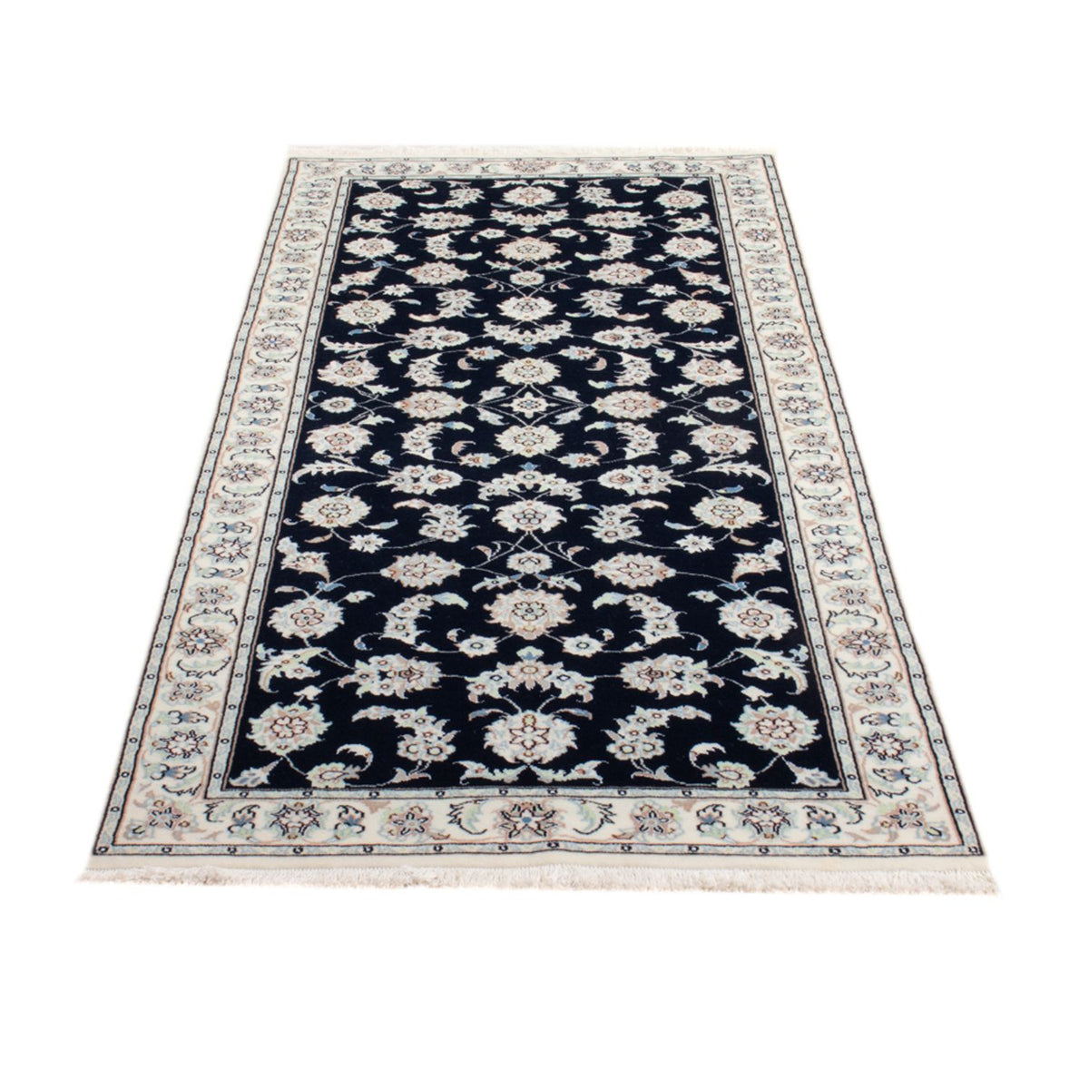 Tapis de couloir Tapis persan - Nain - Royal - 196 x 80 cm - bleu foncé