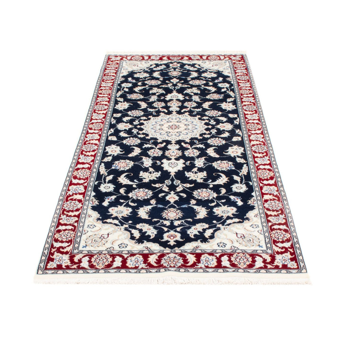 Tapis de couloir Tapis persan - Nain - Royal - 200 x 80 cm - bleu foncé