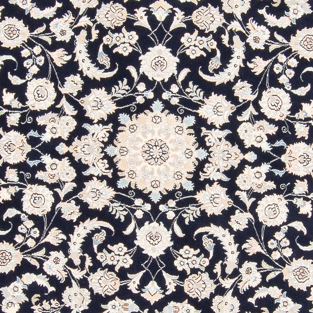 Tapis persan - Nain ronde  - 202 x 202 cm - bleu foncé