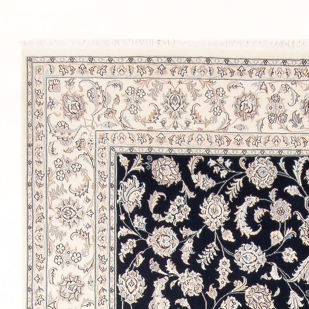 Tapis persan - Nain - Premium - 298 x 198 cm - bleu foncé