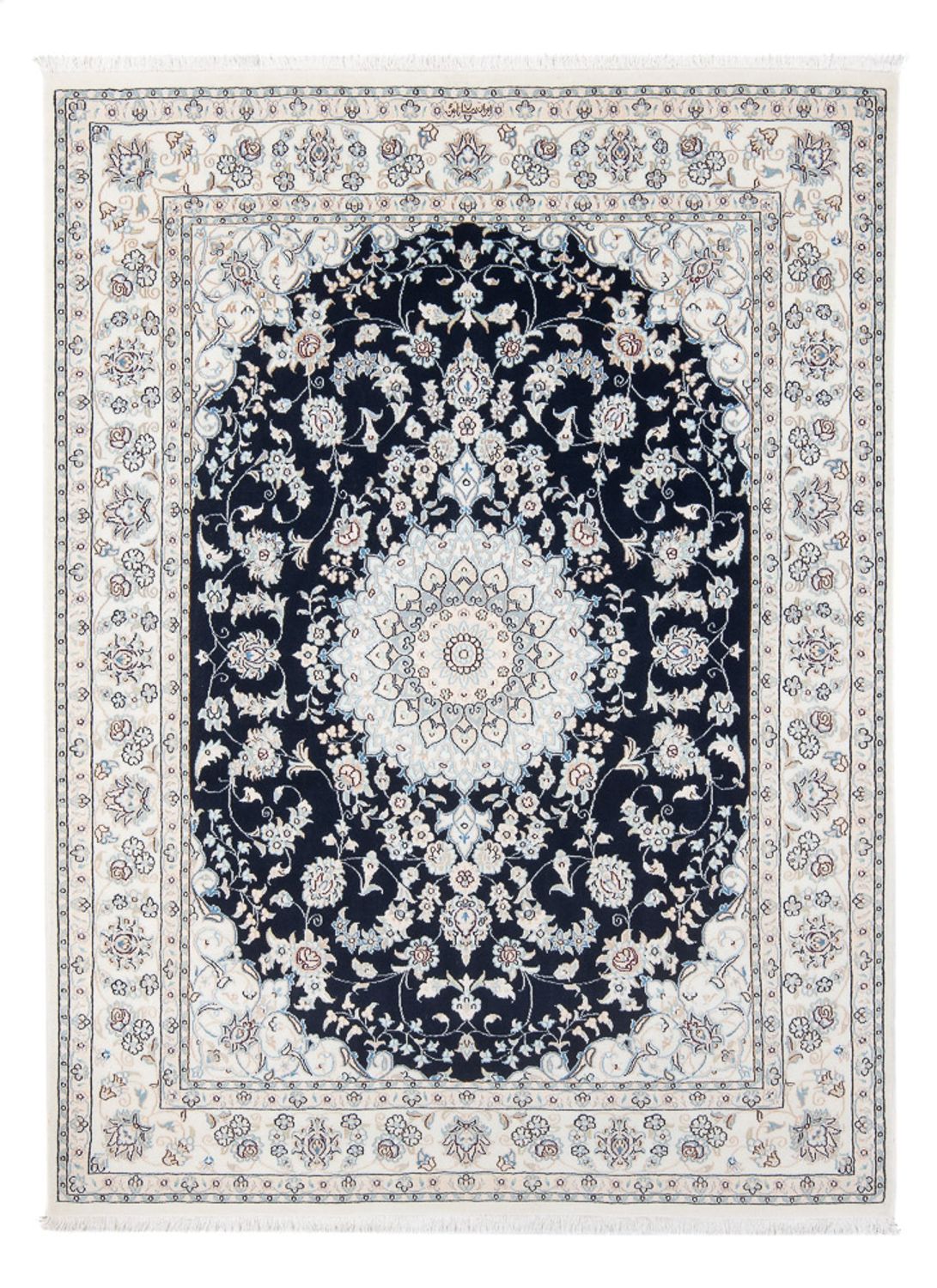 Tapis persan - Nain - Premium - 199 x 150 cm - bleu foncé