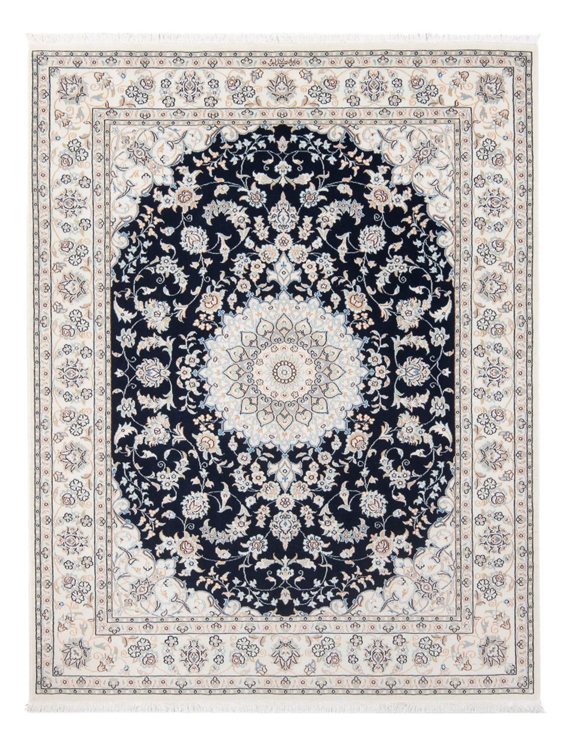 Tapis persan - Nain - Premium - 195 x 150 cm - bleu foncé