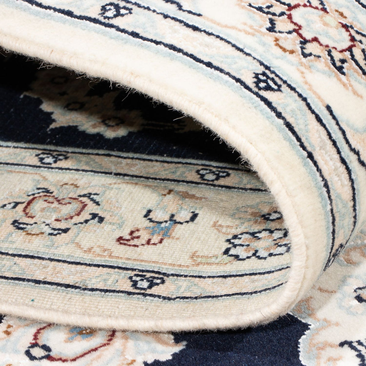 Tapis de couloir Tapis persan - Nain - Premium - 340 x 85 cm - bleu foncé