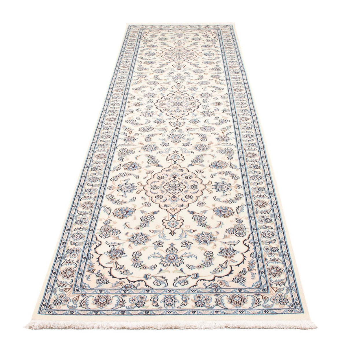 Tapis de couloir Tapis persan - Nain - Premium - 343 x 84 cm - crème