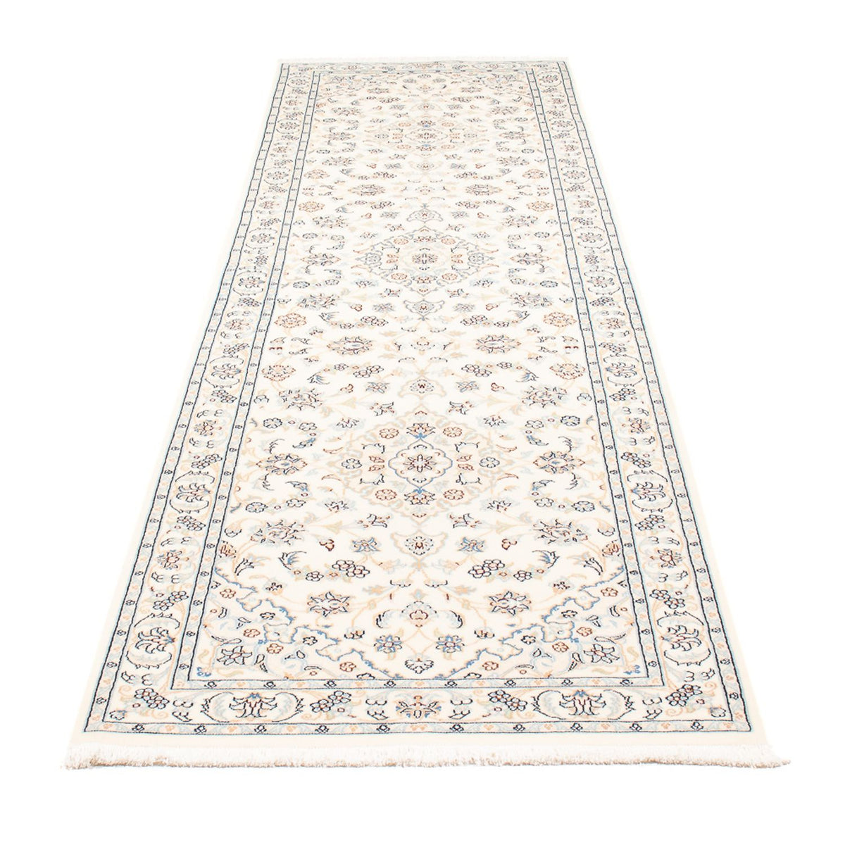Tapis de couloir Tapis persan - Nain - Premium - 308 x 80 cm - crème