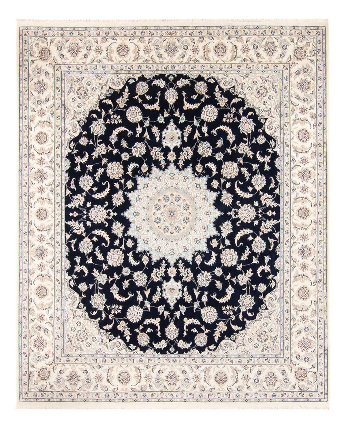 Tapis persan - Nain - 278 x 223 cm - bleu foncé