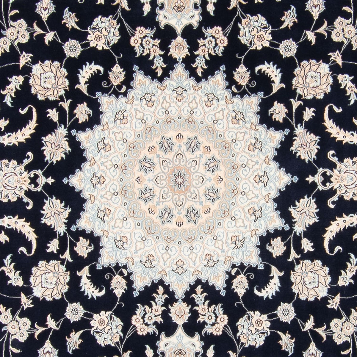 Tapis persan - Nain - 278 x 223 cm - bleu foncé