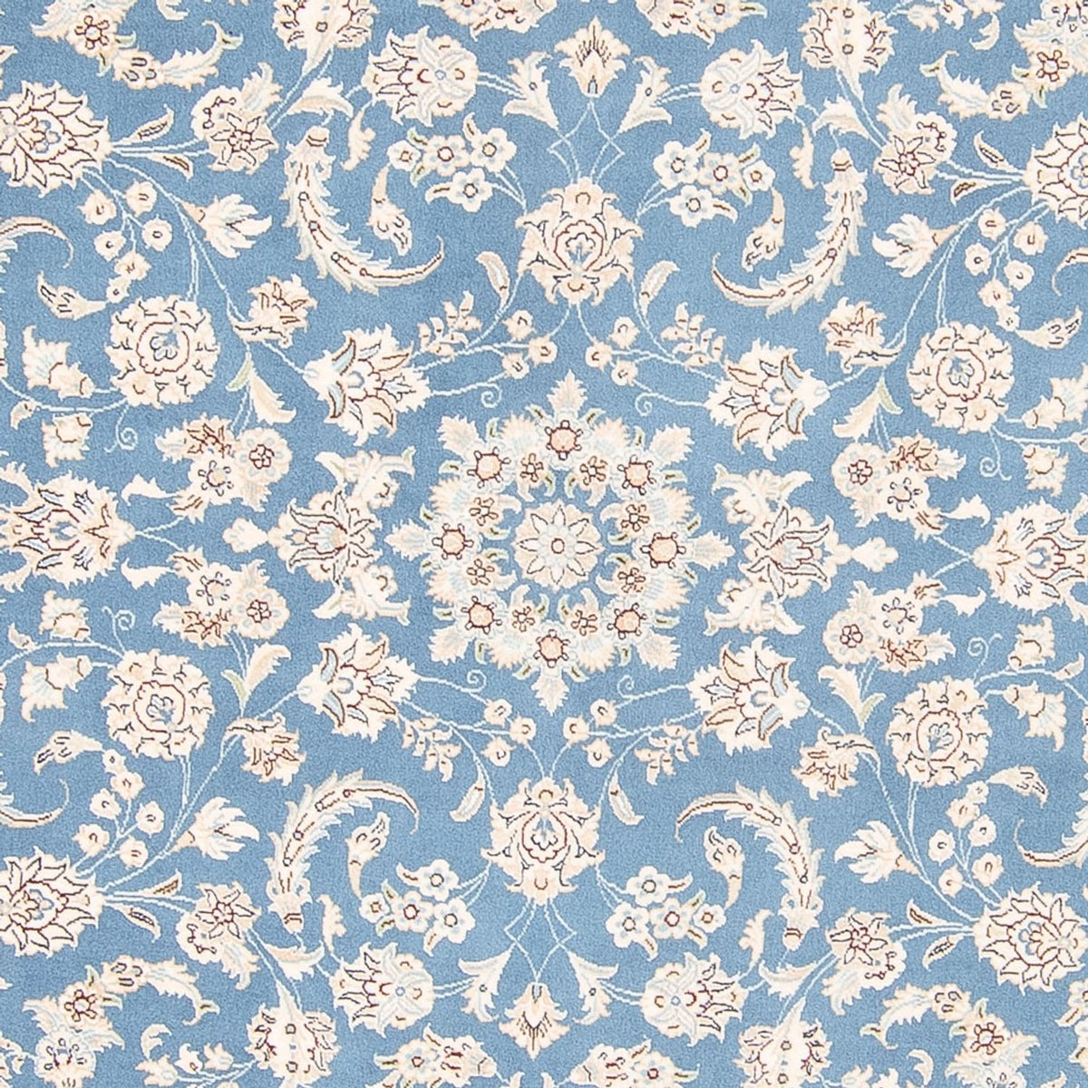 Tapis persan - Nain ronde  - 212 x 203 cm - bleu clair