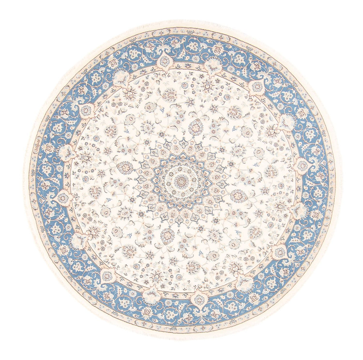 Tapis persan - Nain ronde  - 197 x 196 cm - crème