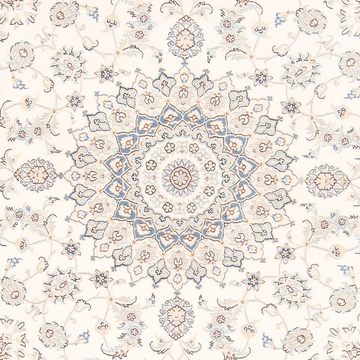 Tapis persan - Nain ronde  - 197 x 196 cm - crème
