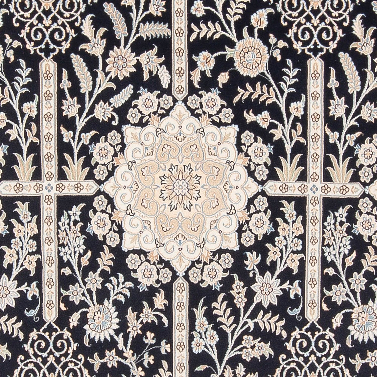 Tapis persan - Nain - Premium - 304 x 197 cm - bleu foncé