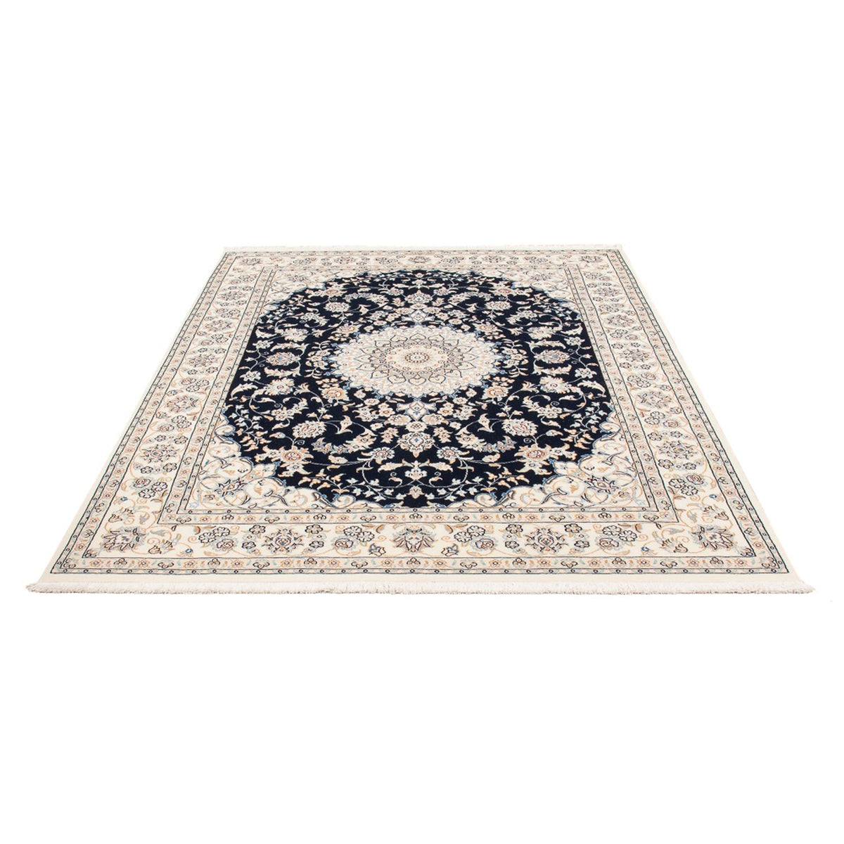 Tapis persan - Nain - Premium - 206 x 150 cm - bleu foncé