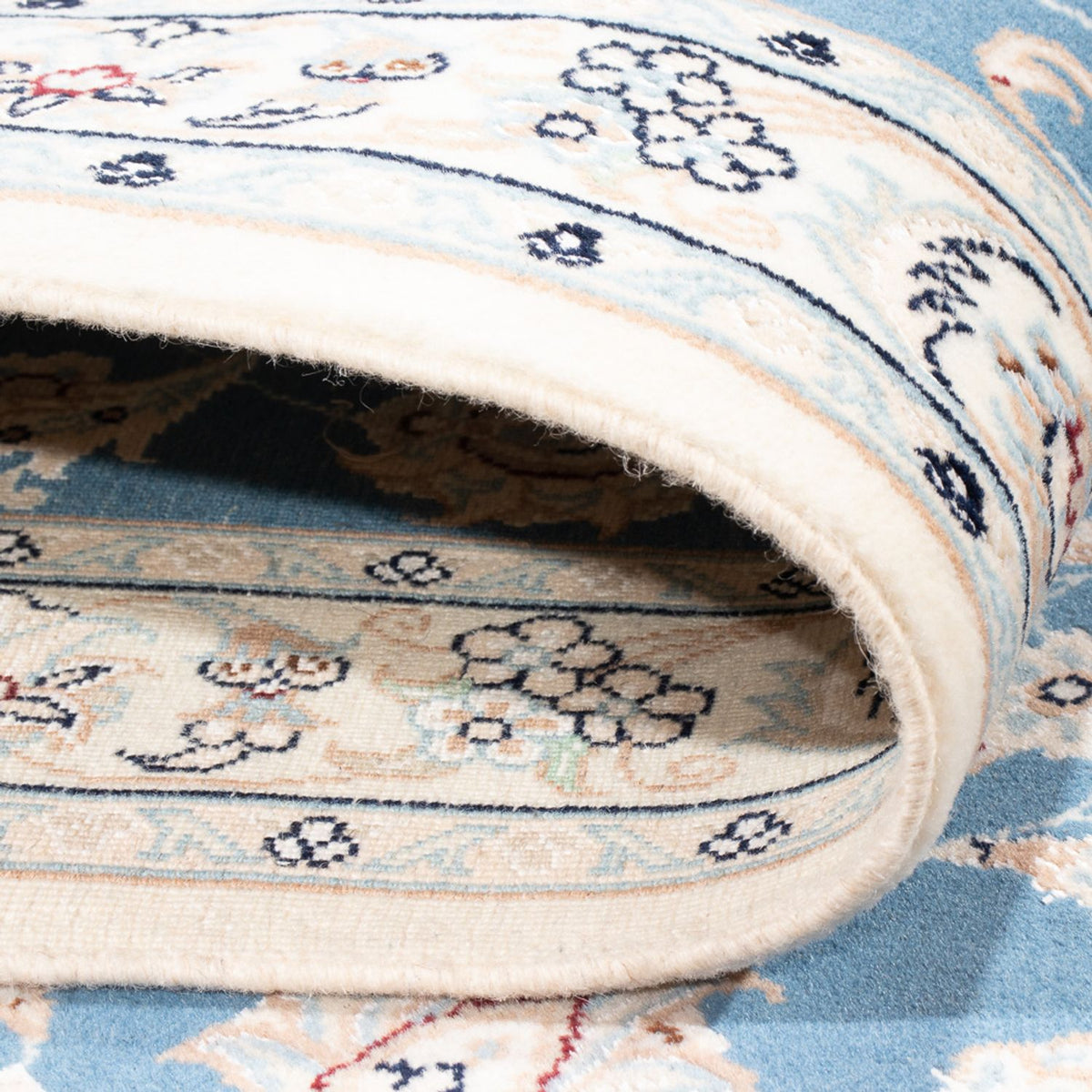 Tapis de couloir Tapis persan - Nain - Premium - 300 x 84 cm - bleu