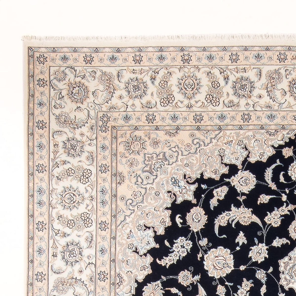 Tapis persan - Nain - Premium - 340 x 246 cm - bleu foncé