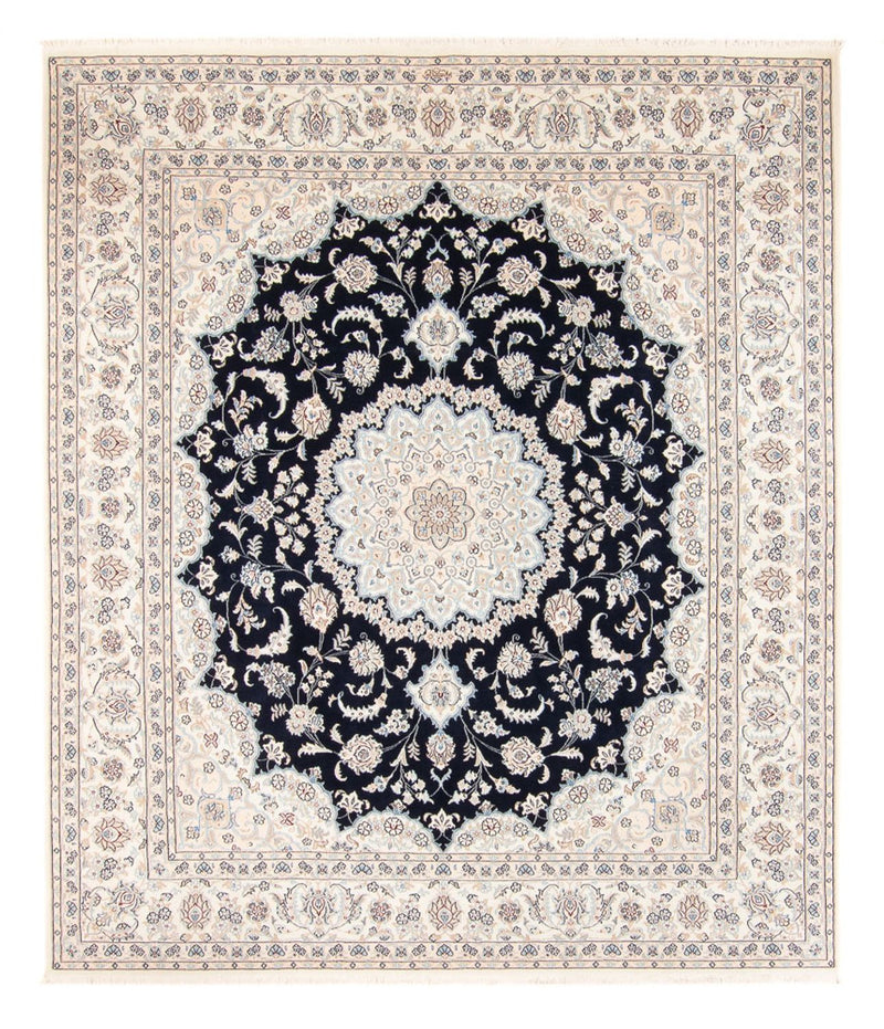 Tapis persan - Nain - 266 x 223 cm - bleu foncé