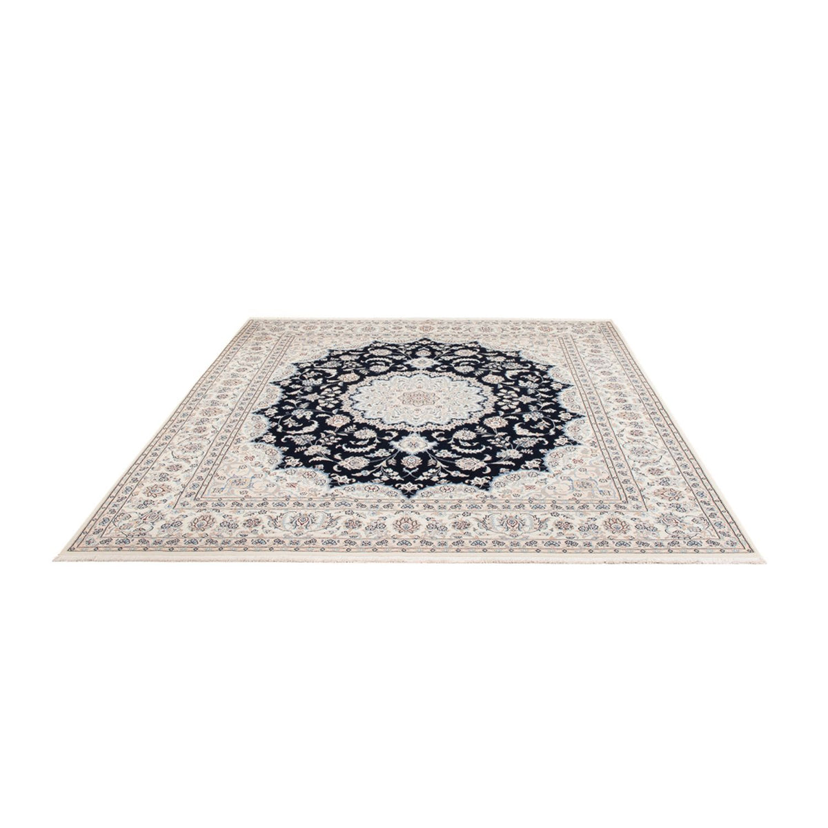 Tapis persan - Nain - 266 x 223 cm - bleu foncé
