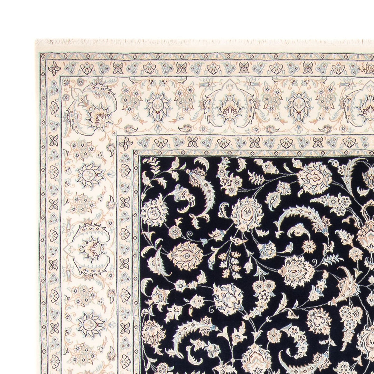 Tapis persan - Nain - 265 x 247 cm - bleu foncé