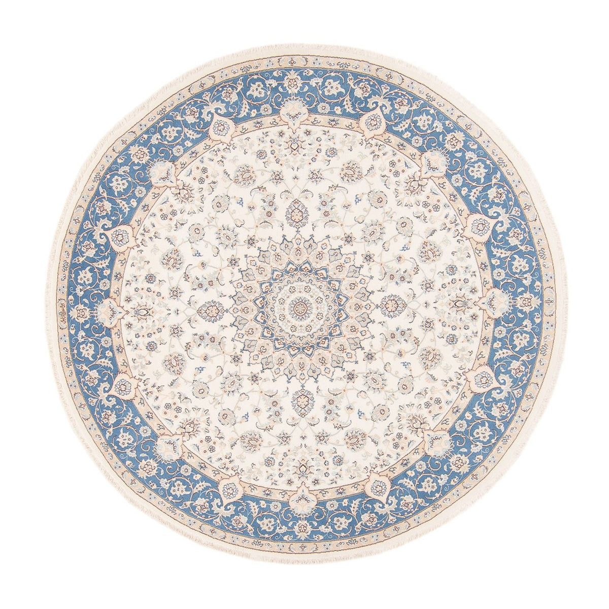 Tapis persan - Nain ronde  - 200 x 200 cm - crème