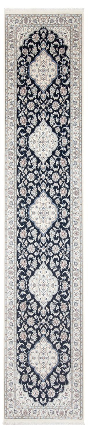 Tapis de couloir Tapis persan - Nain - Premium - 392 x 87 cm - bleu foncé