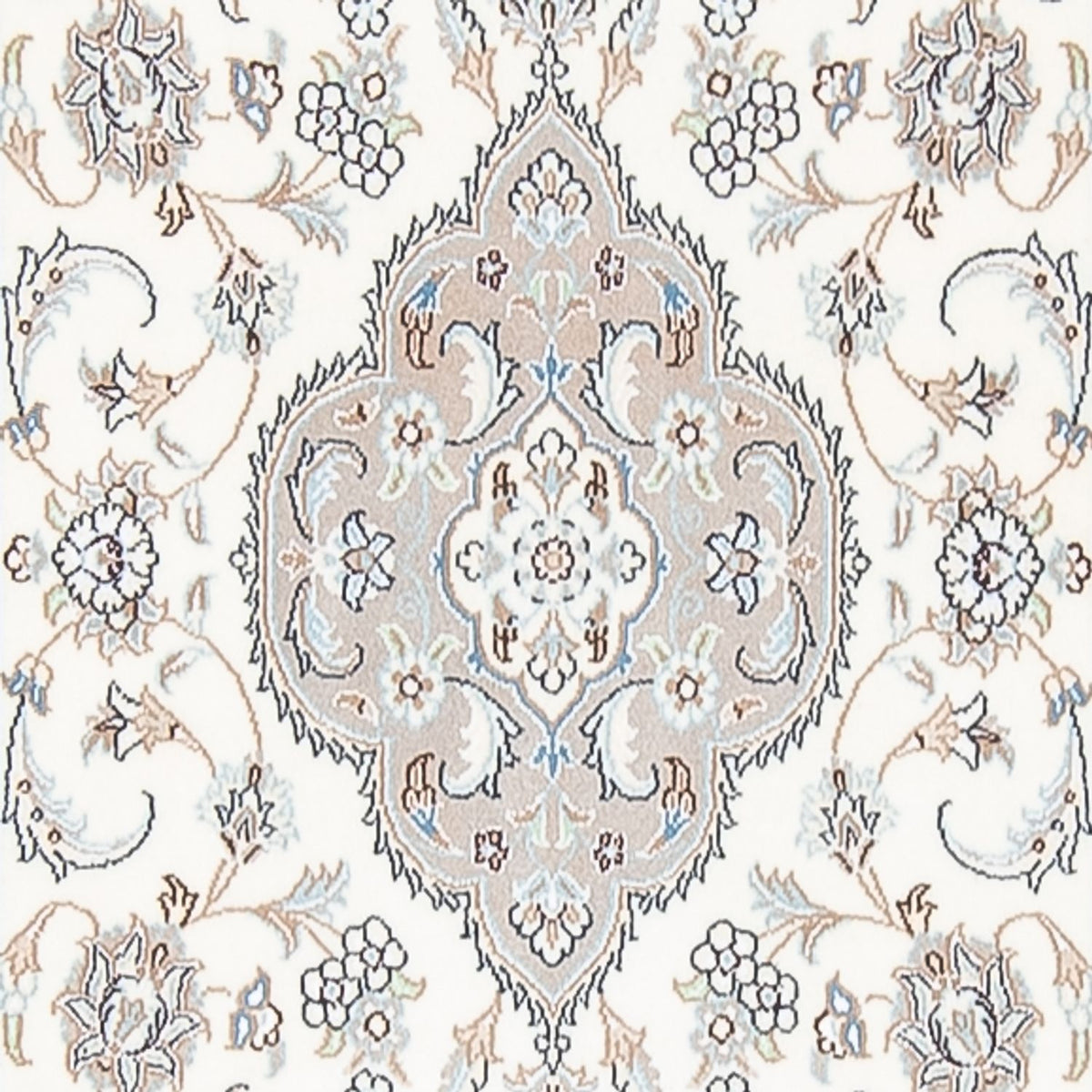 Tapis de couloir Tapis persan - Nain - Premium - 398 x 88 cm - crème