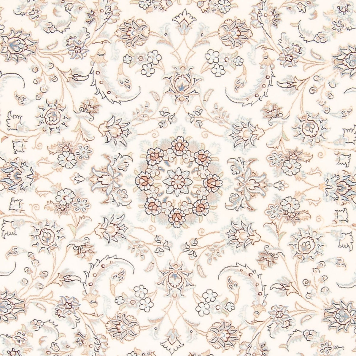 Tapis persan - Nain ronde  - 203 x 200 cm - crème