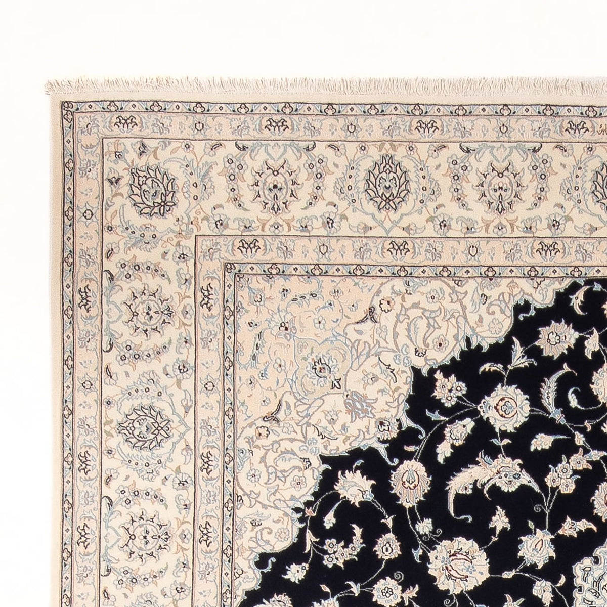 Tapis persan - Nain - Premium - 340 x 246 cm - bleu foncé