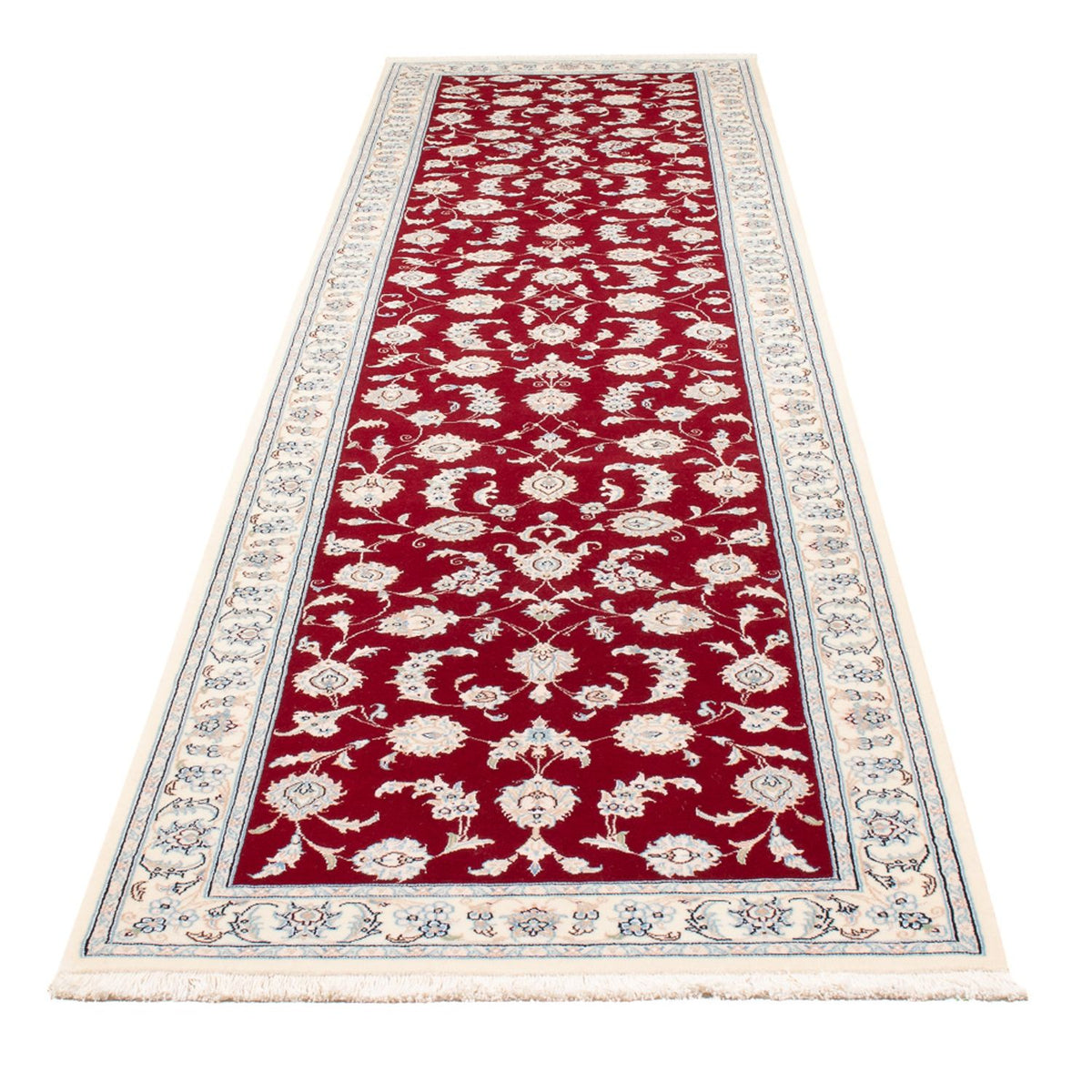 Tapis de couloir Tapis persan - Nain - Premium - 346 x 86 cm - rouge