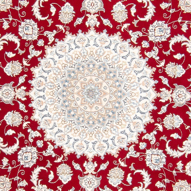 Tapis persan - Nain ronde  - 200 x 200 cm - rouge