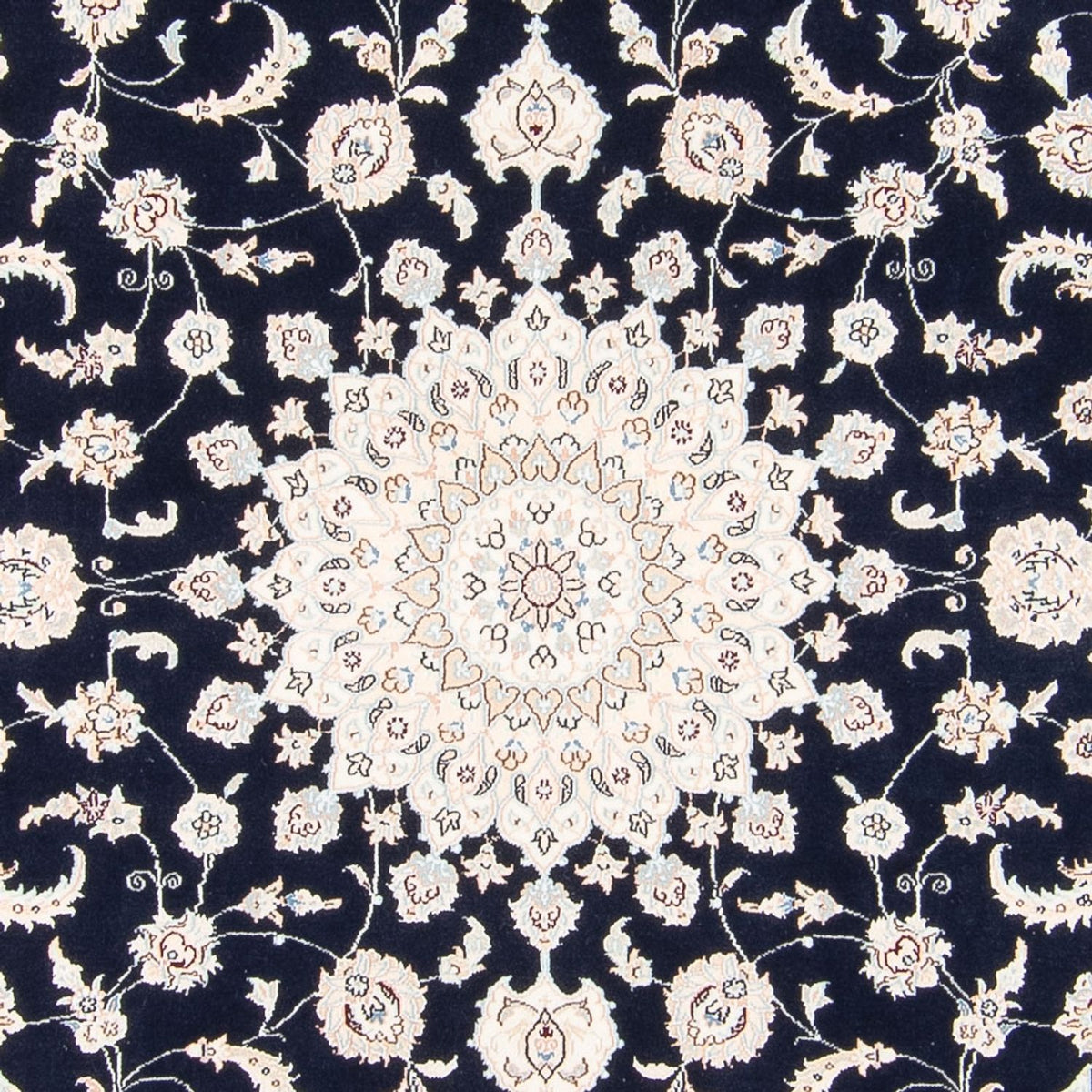 Tapis persan - Nain carré  - 210 x 200 cm - bleu foncé