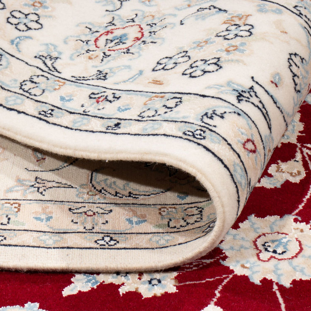 Tapis persan - Nain carré - 210 x 194 cm - rouge