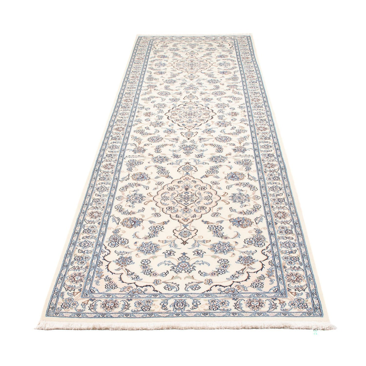 Tapis de couloir Tapis persan - Nain - Premium - 340 x 84 cm - crème