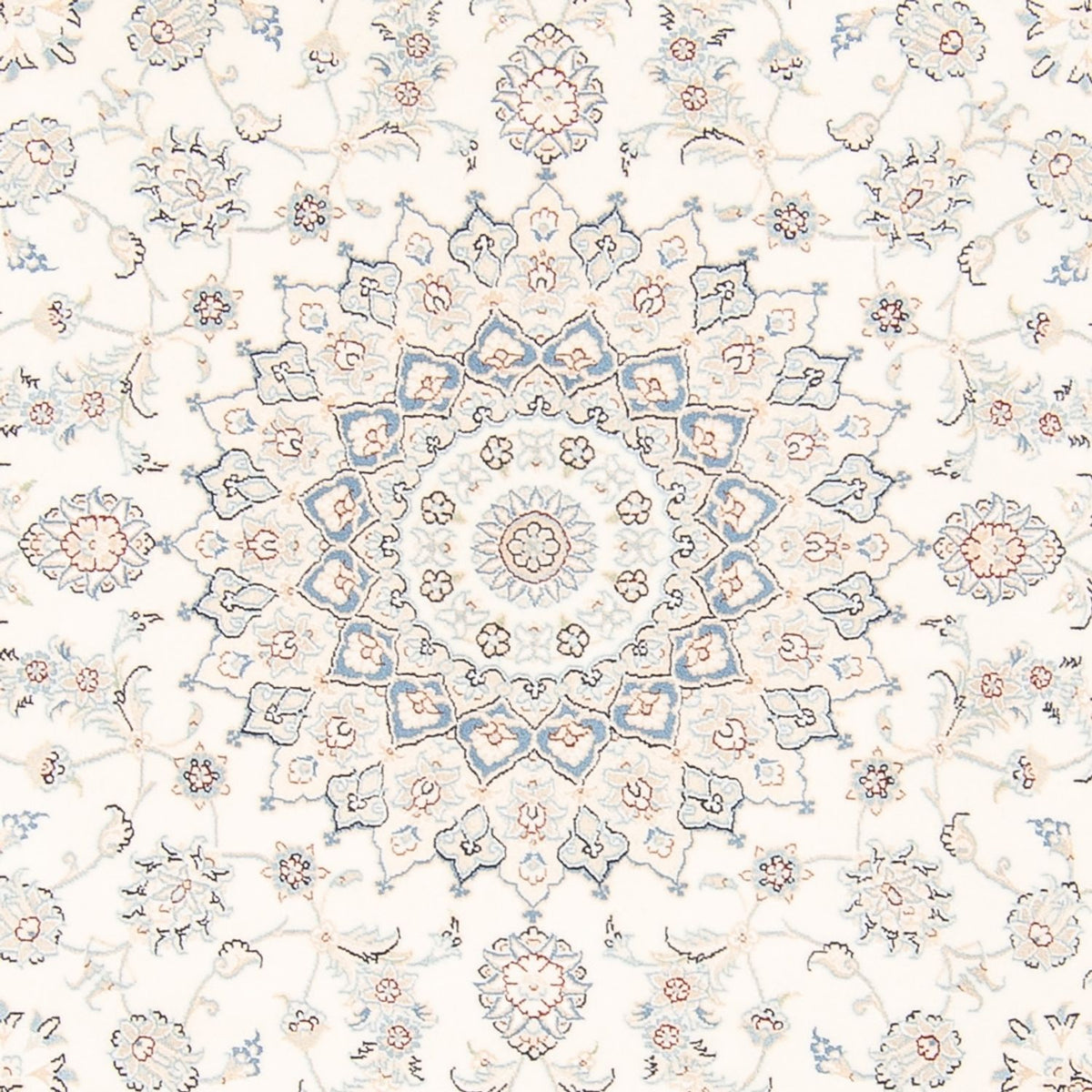 Tapis persan - Nain ronde  - 200 x 200 cm - crème