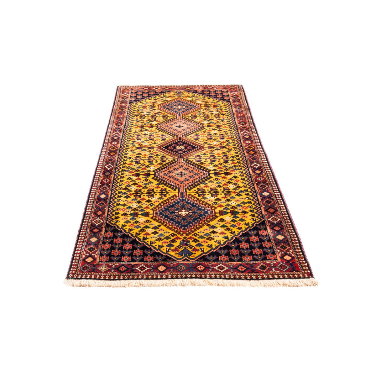 Tapis de couloir Tapis persan - Nomadic - 193 x 82 cm - jaune
