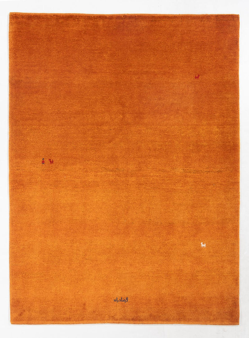 Tapis Gabbeh - Persan - 193 x 153 cm - orange