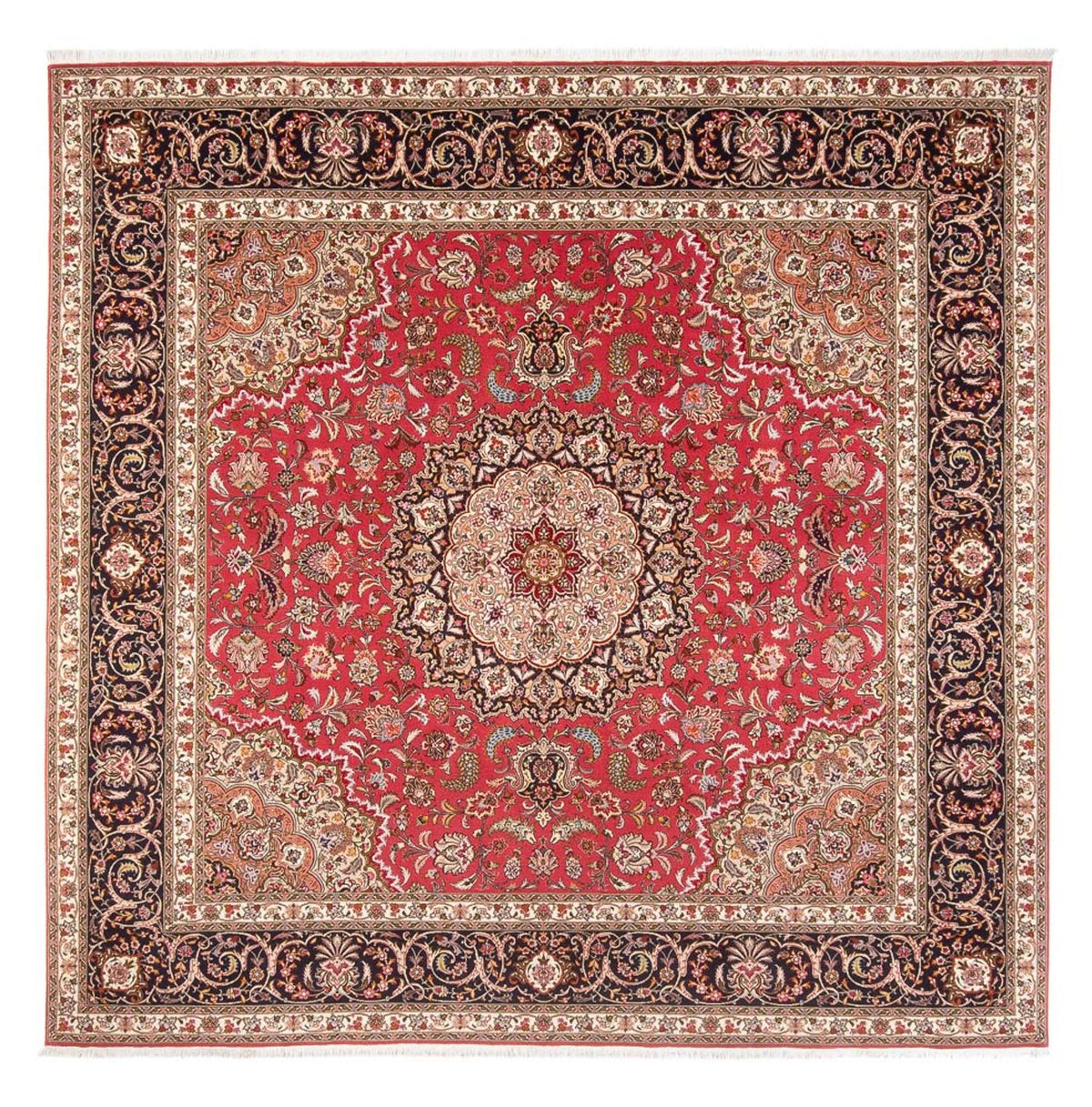 Tapis persan - Tabriz - Royal carré - 252 x 252 cm - rouge