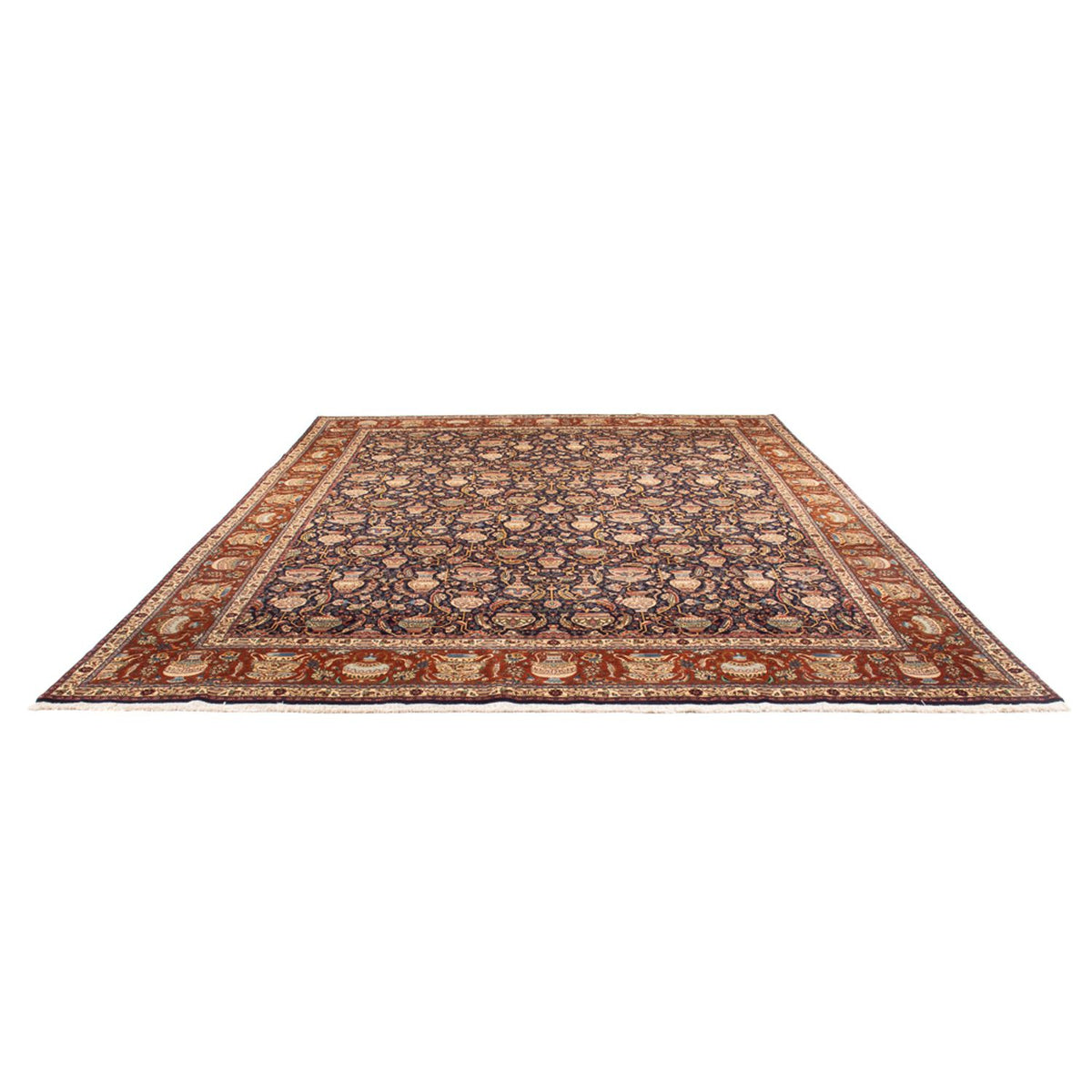 Tapis persan - Tabriz - 387 x 300 cm - bleu foncé