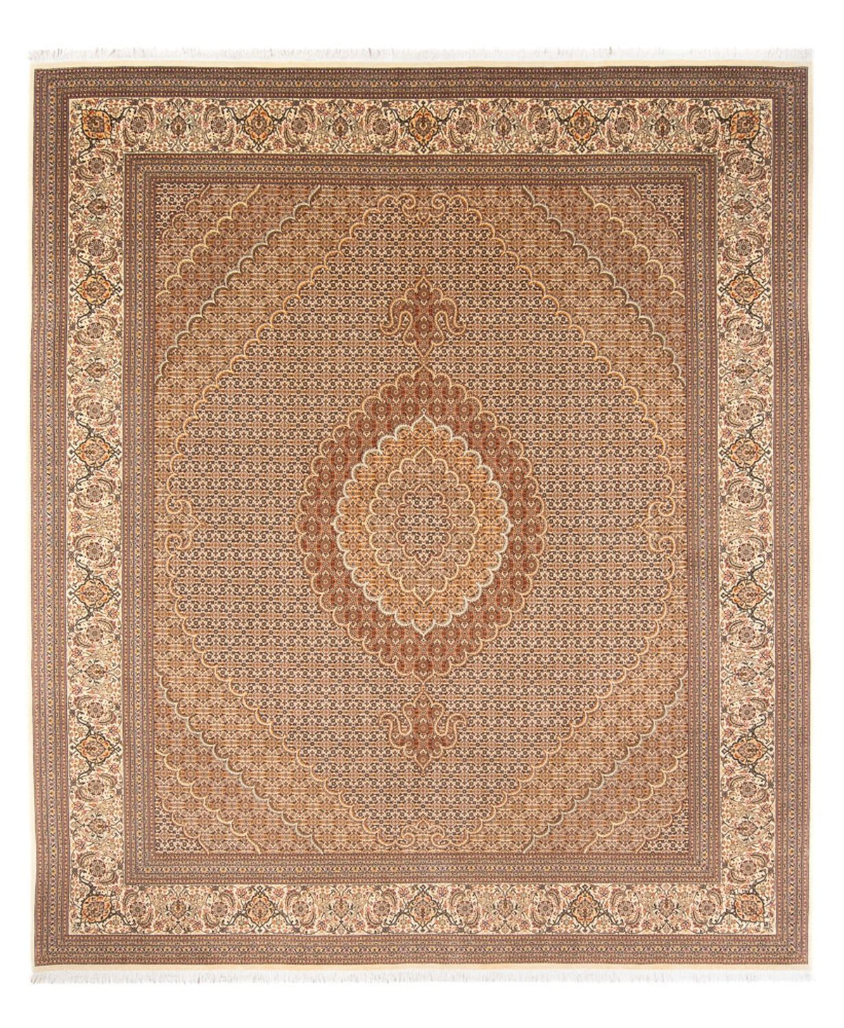 Tapis persan - Tabriz - 290 x 250 cm - marron clair