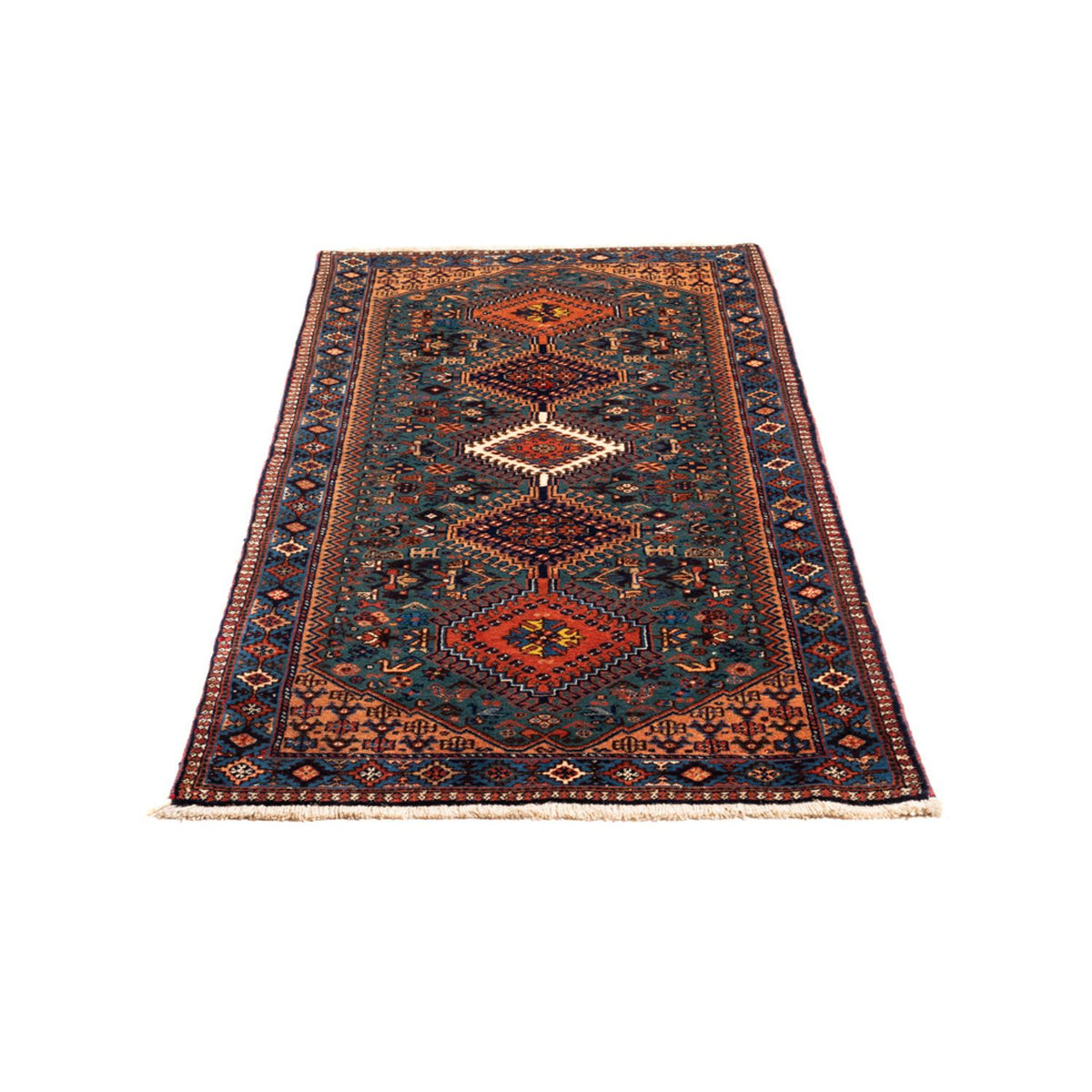 Tapis de couloir Tapis persan - Nomadic - 196 x 80 cm - bleu