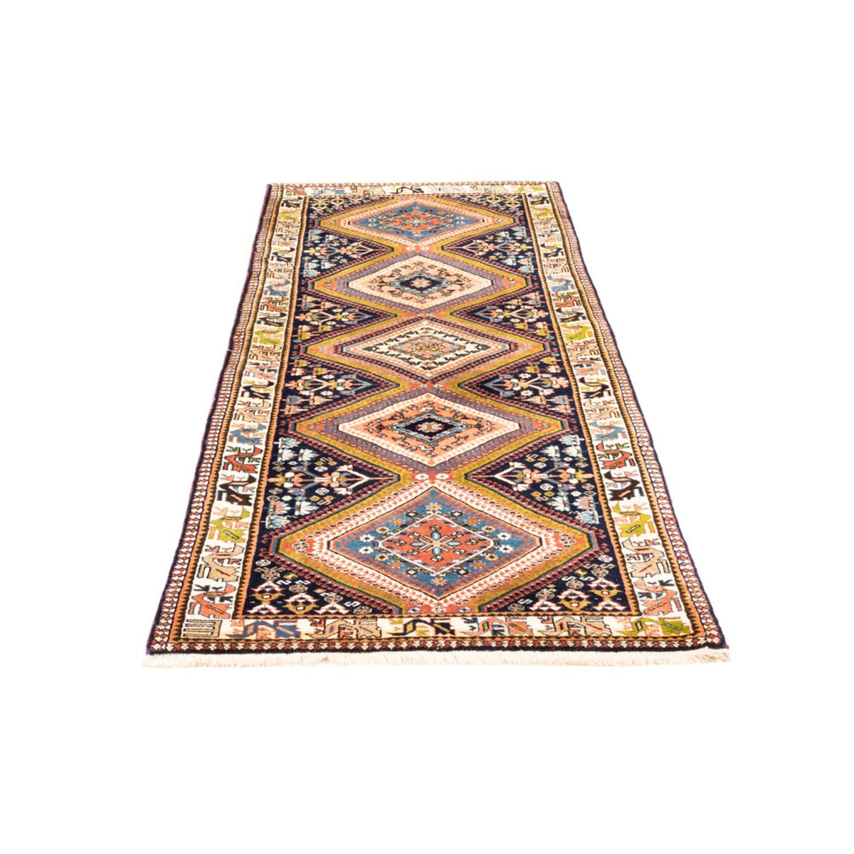 Tapis de couloir Tapis persan - Nomadic - 198 x 80 cm - bleu foncé