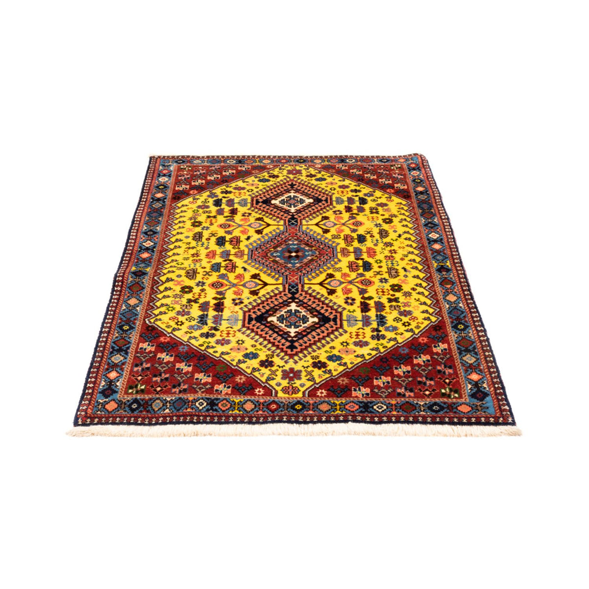 Tapis persan - Nomadic - 128 x 82 cm - jaune