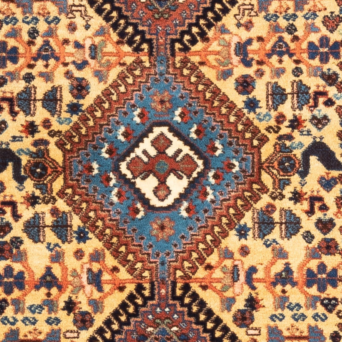 Tapis persan - Nomadic - 132 x 87 cm - jaune