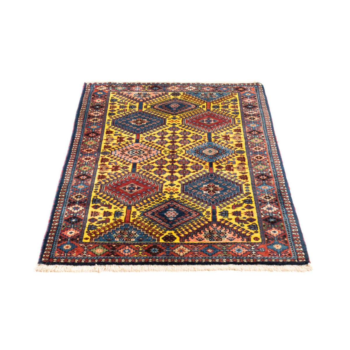 Tapis persan - Nomadic - 128 x 78 cm - jaune