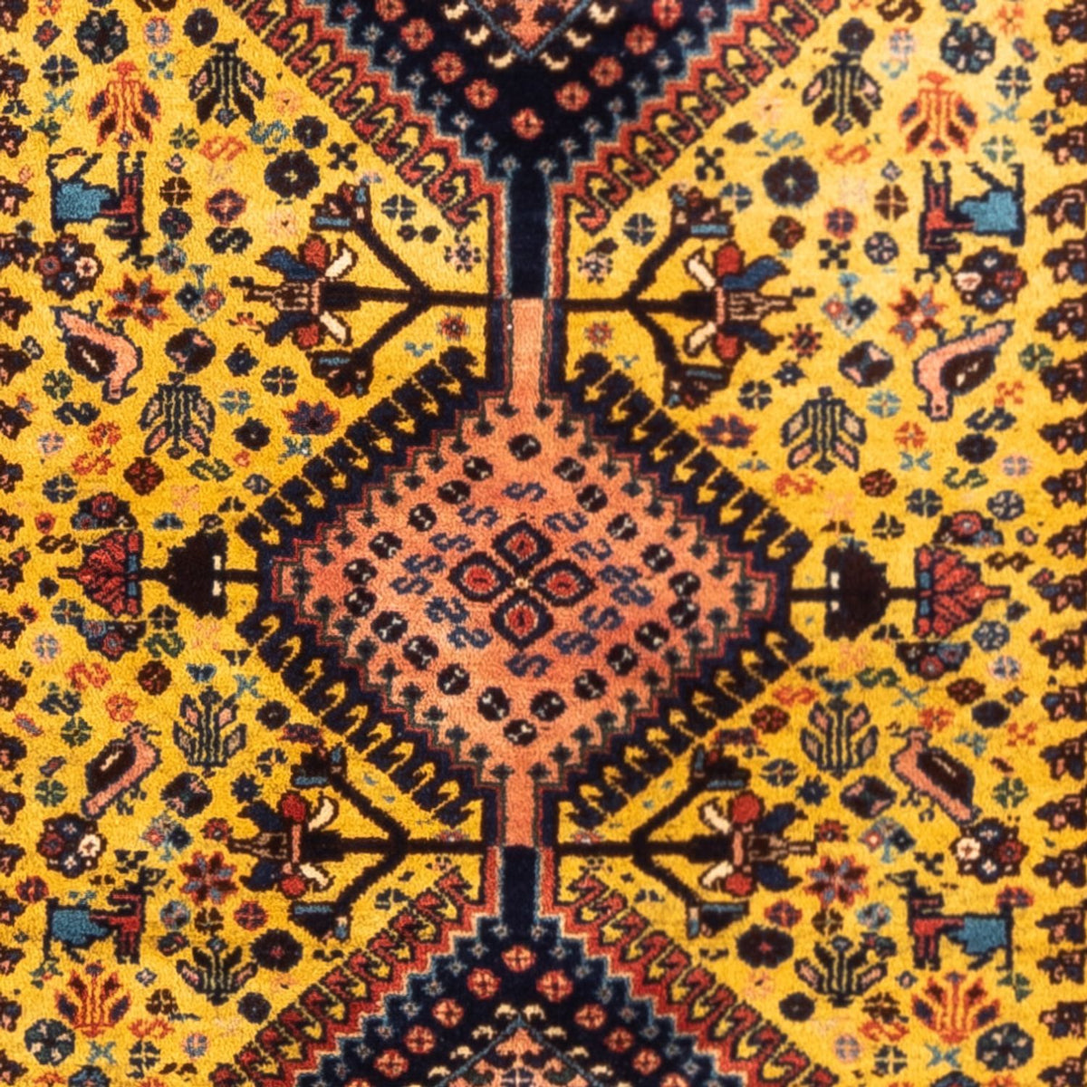 Tapis persan - Nomadic - 132 x 85 cm - jaune