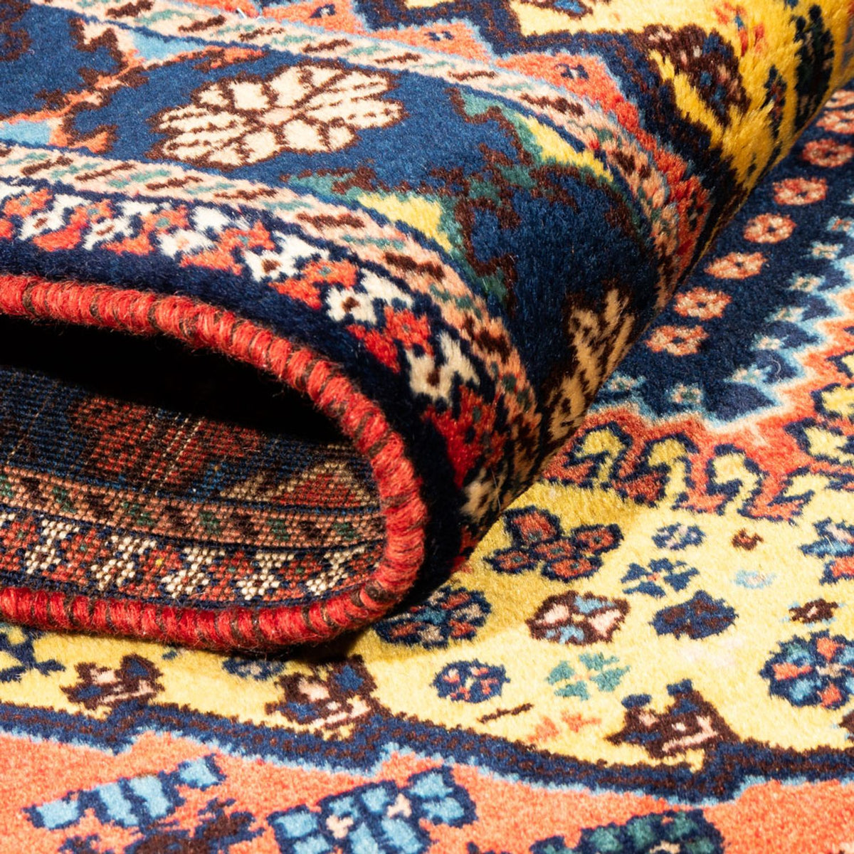 Tapis persan - Nomadic - 132 x 85 cm - jaune
